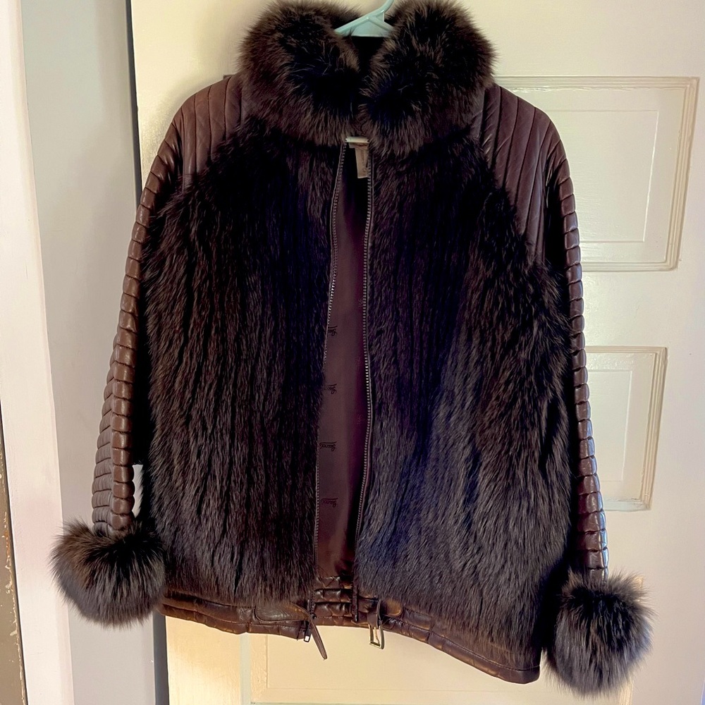 Vintage Gucci fox and leather jacket